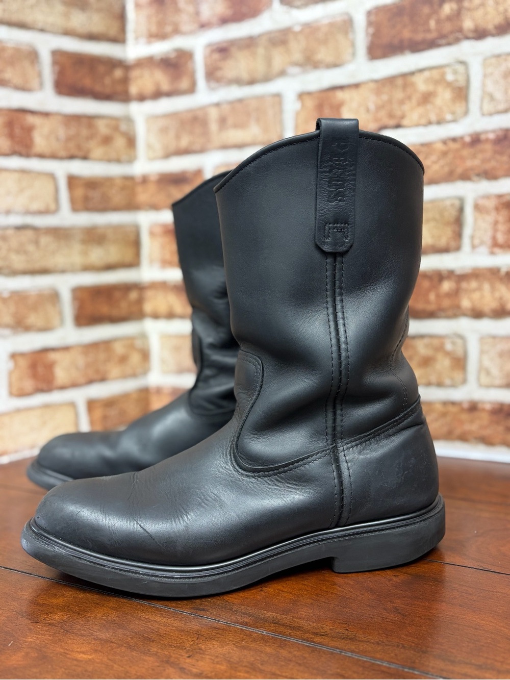 Vintage Red Wing Black Leather 1143 Pecos Boots Size 10 E2